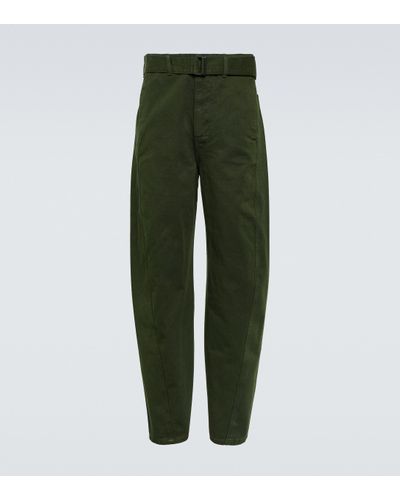 Lemaire Pantalon Twisted en coton - Vert