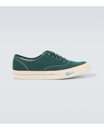 Visvim Logan Deck Lo Sipe Canvas Sneakers - Green