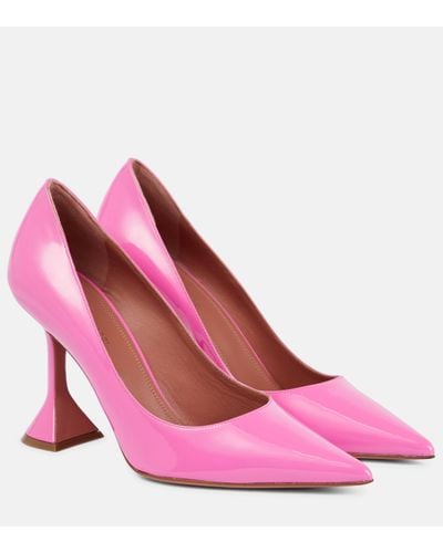 AMINA MUADDI Ami Patent Leather Court Shoes - Pink