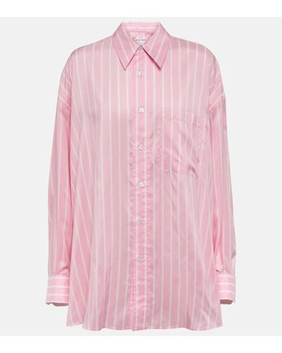 Bottega Veneta Striped Silk Shirt - Pink