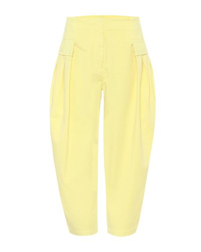 Stella McCartney Pantalon en coton melange - Jaune