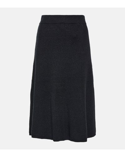 JOSEPH Ribbed-knit Midi Skirt - Black
