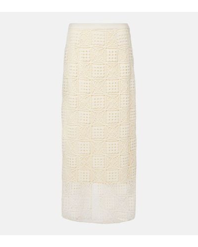Sir. The Label Rayure Crochet Cotton Maxi Skirt - Natural