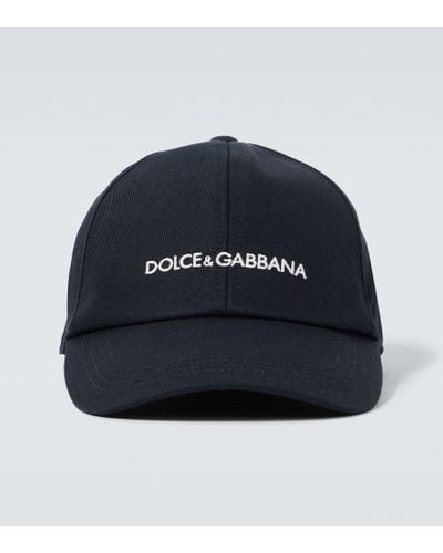Dolce & Gabbana Cappello da baseball in cotone con logo - Blu