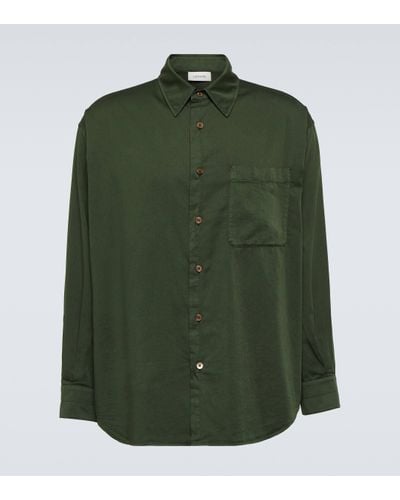 Lemaire Cotton-satin Blend Shirt - Green