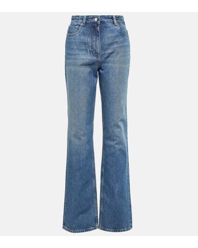 Ferragamo High-Rise Straight Jeans - Blau
