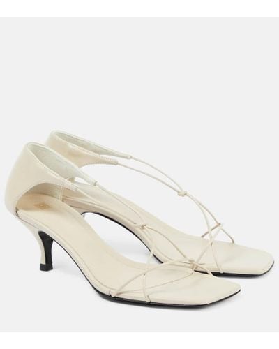 Totême Knot Leather Sandals - White