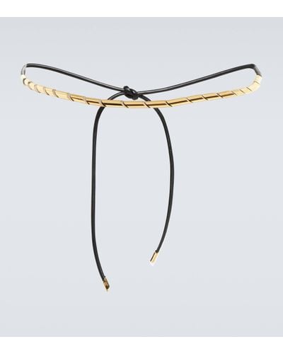 Lanvin Coiled Brass And Leather Belt - White