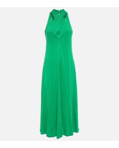 Polo Ralph Lauren Halterneck Flared Midi Dress - Green