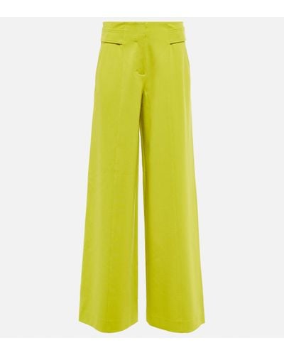 Dorothee Schumacher High-rise Wide-leg Jersey Trousers - Yellow
