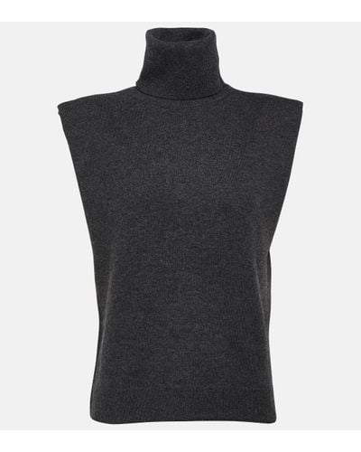 Frankie Shop Nadia Turtleneck Wool Jumper Vest - Black