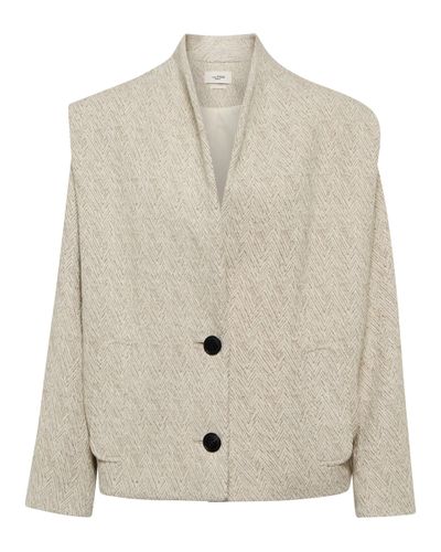 Isabel Marant Drogo Herringbone Wool-blend Jacket - Multicolor