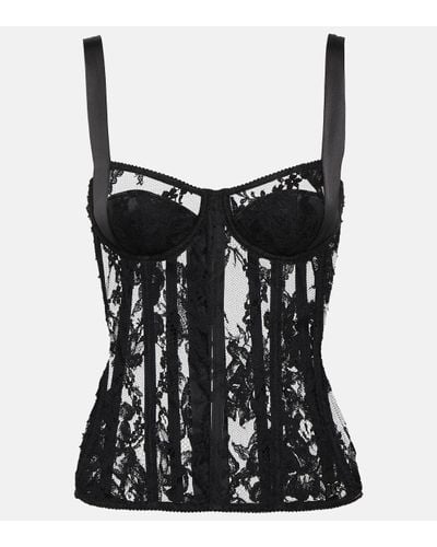 Dolce & Gabbana Top corset en dentelle - Noir
