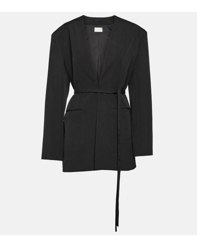 The Row Clio Wool Wrap Coat - Black