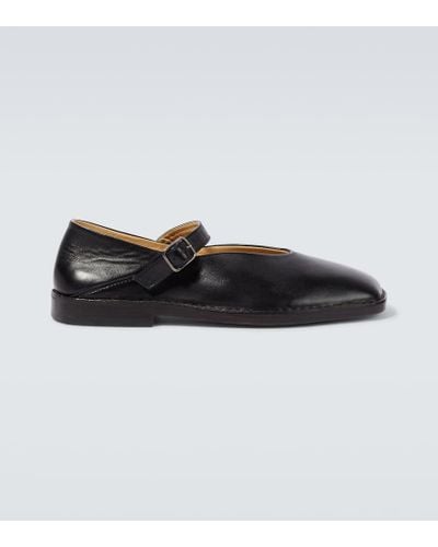 Lemaire Leather Flats - Black
