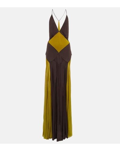 Saint Laurent Crepe Jersey Gown - Multicolor
