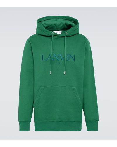 Lanvin Logo Cotton Jersey Hoodie - Green
