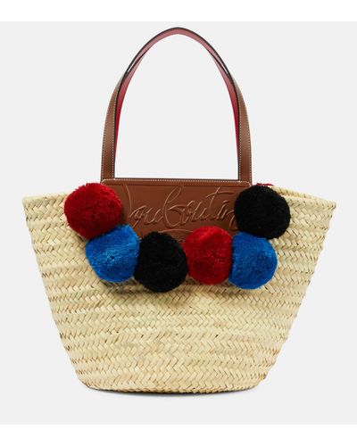 Christian Louboutin Loubishore Embellished Basket Bag - Red