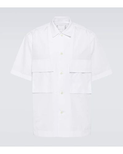 Sacai X Thomas Mason - Camicia in popeline - Bianco