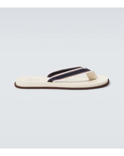 Brunello Cucinelli Leather Thong Sandals - White