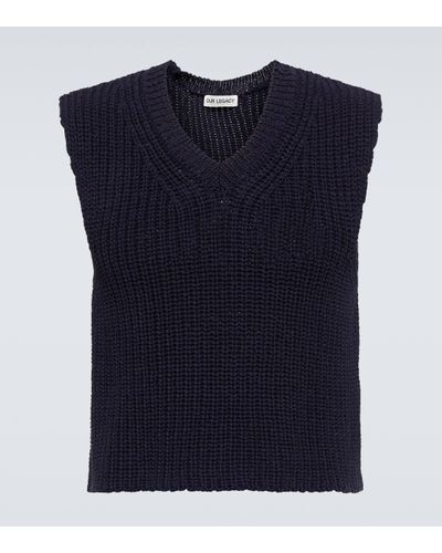 Our Legacy Intact Ribbed-knit Cotton Jumper Vest - Blue