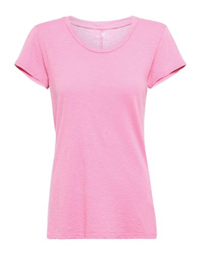 Velvet T-Shirt Odelia aus Baumwolle - Pink