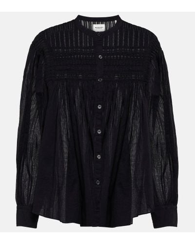 Isabel Marant Plalia Oversized Cotton Blouse - Black