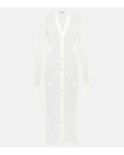 Jean Paul Gaultier Sequined Net Midi Dress - White