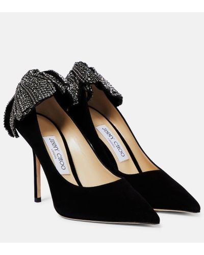 Jimmy Choo Pumps Love 100 aus Veloursleder - Schwarz