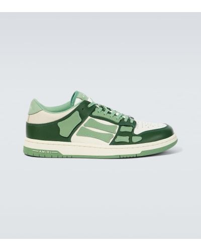 Amiri Skel Leather Sneakers - Green