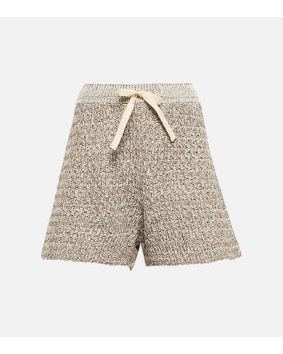 Jil Sander Open-knit Cotton-blend Shorts - White