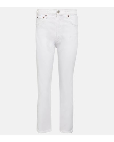 Agolde Riley High-rise Cropped Jeans - White