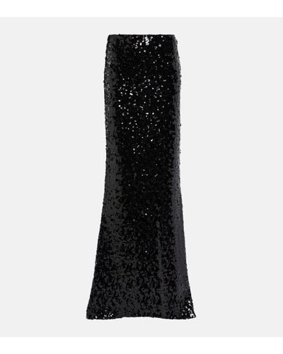 Dolce & Gabbana Jupe longue a sequins - Noir
