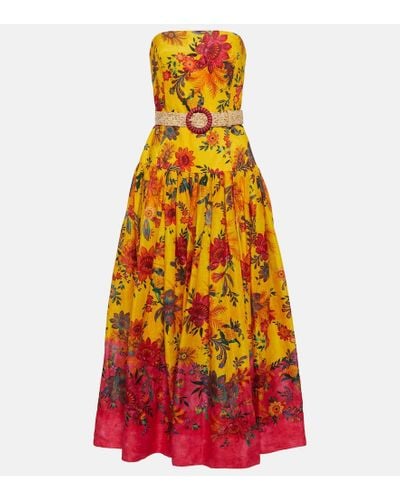 Zimmermann Ginger Printed Linen Maxi Dress - Yellow