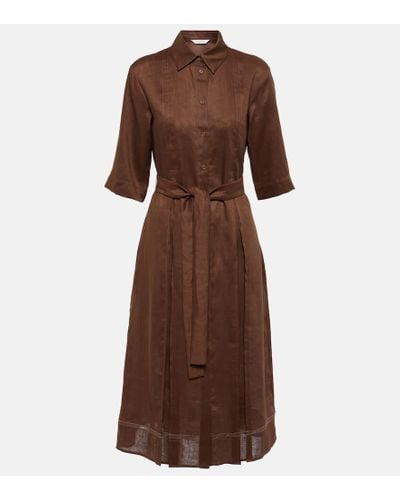 Max Mara Vestido camisero Nocino de lino - Marrón