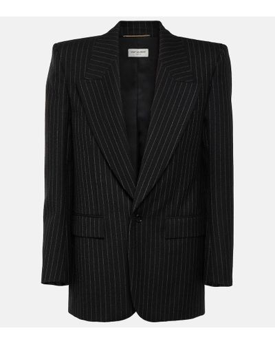 Saint Laurent Blazer aus Schurwolle - Schwarz