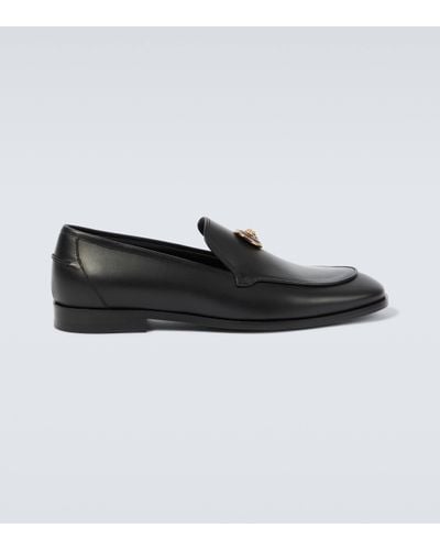 Versace Loafers With Medusa Plaque - Black
