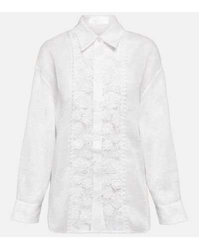 Zimmermann Raie Lace-trimmed Shirt - White