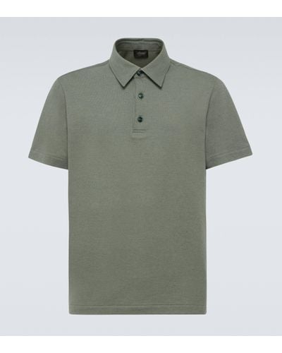 Brioni Cotton Pique Polo Shirt - Green