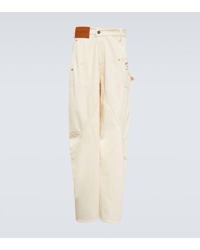 JW Anderson Wide-leg Denim Cargo Trousers - Natural