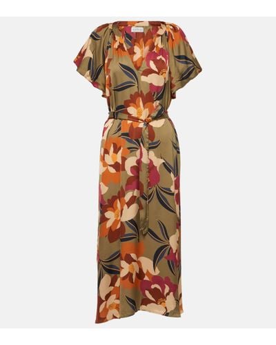 Velvet Francie Printed Satin Midi Dress - Multicolour