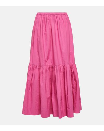 Ganni Long Flounced Skirt Skirts - Pink