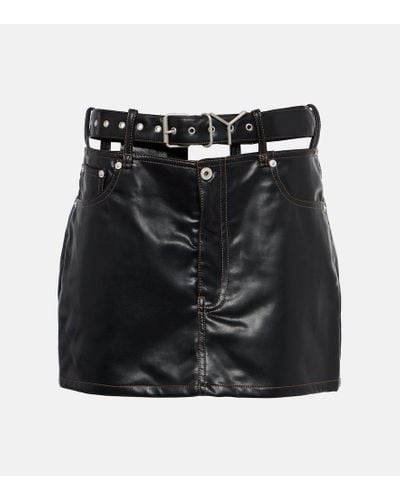 Y. Project Faux Leather Miniskirt - Black