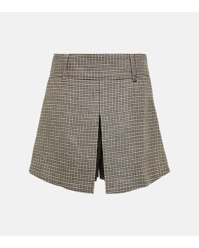 Brunello Cucinelli Skort in lino a quadri - Grigio