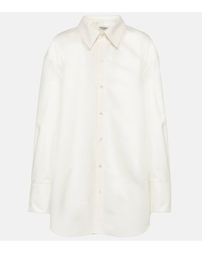 Saint Laurent Chemise oversize en coton - Blanc