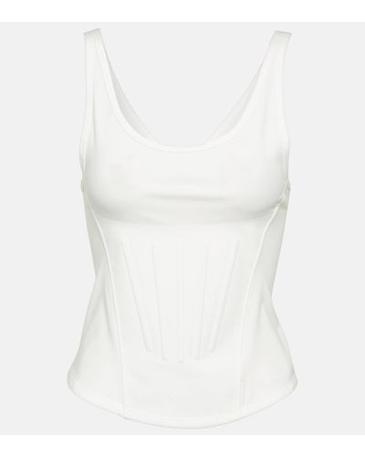 Mugler Corset Tank Top - White