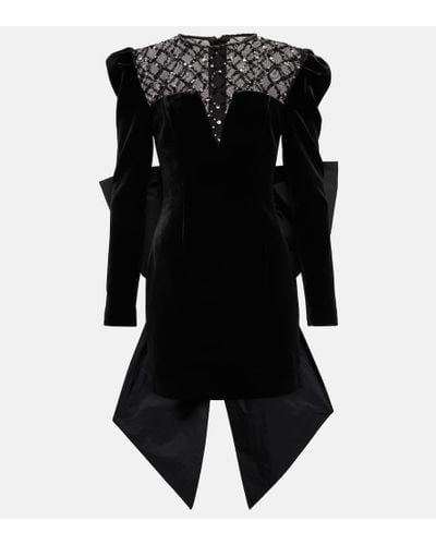 Rebecca Vallance Onyx Velvet Minidress - Black