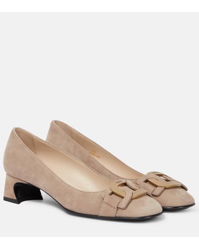 Tod's Suede Court Shoes - Natural