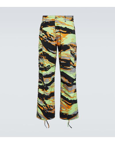 ERL Printed Cotton Cargo Pants - Yellow