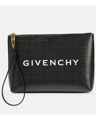 Givenchy Pochette 4G Large en toile enduite - Noir